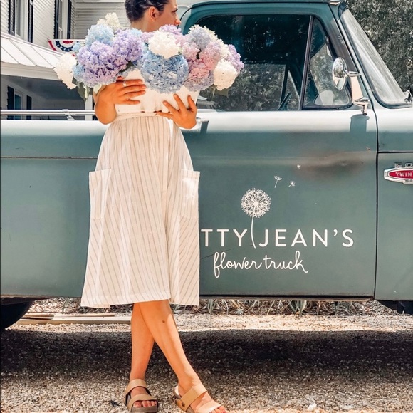 NEW Free People Diana Wrap Midi Dress Ivory Black Stripe Button Pockets Small - Picture 13 of 13